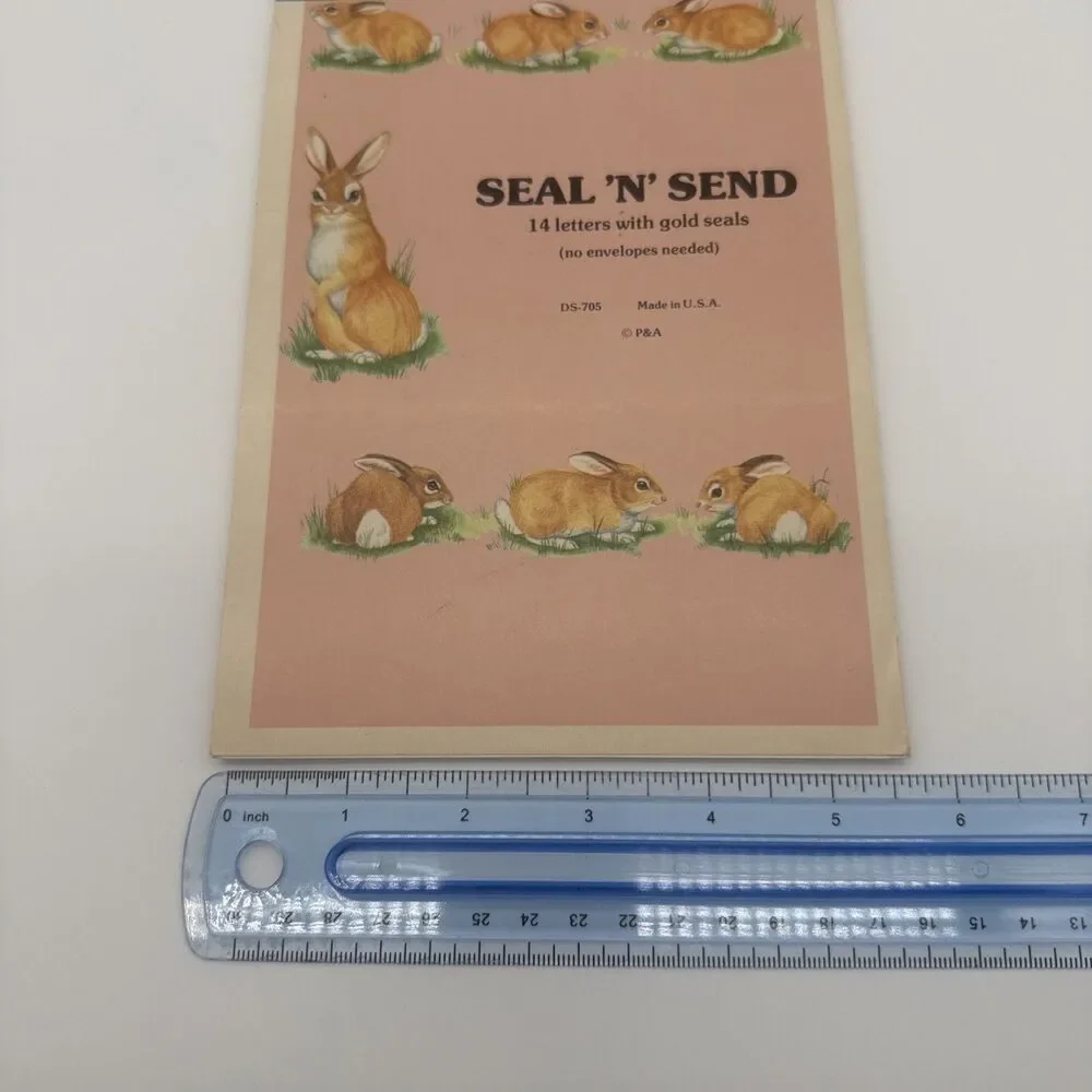 Vintage Seal N Send Letters With Gold Seals Rabbit Bunny Cottagecore